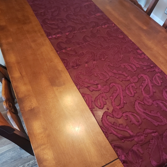 Burgundy Silky Table-Runner - Picture 2 of 8